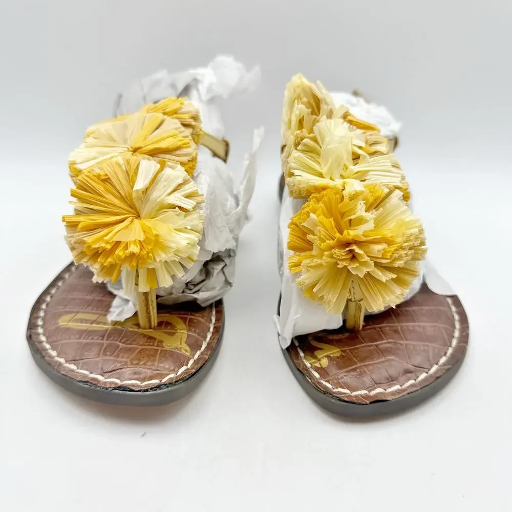 Sam Edelman Girls Gillie Mini Sandals US 1 M EU 32 Yellow Leather NIB